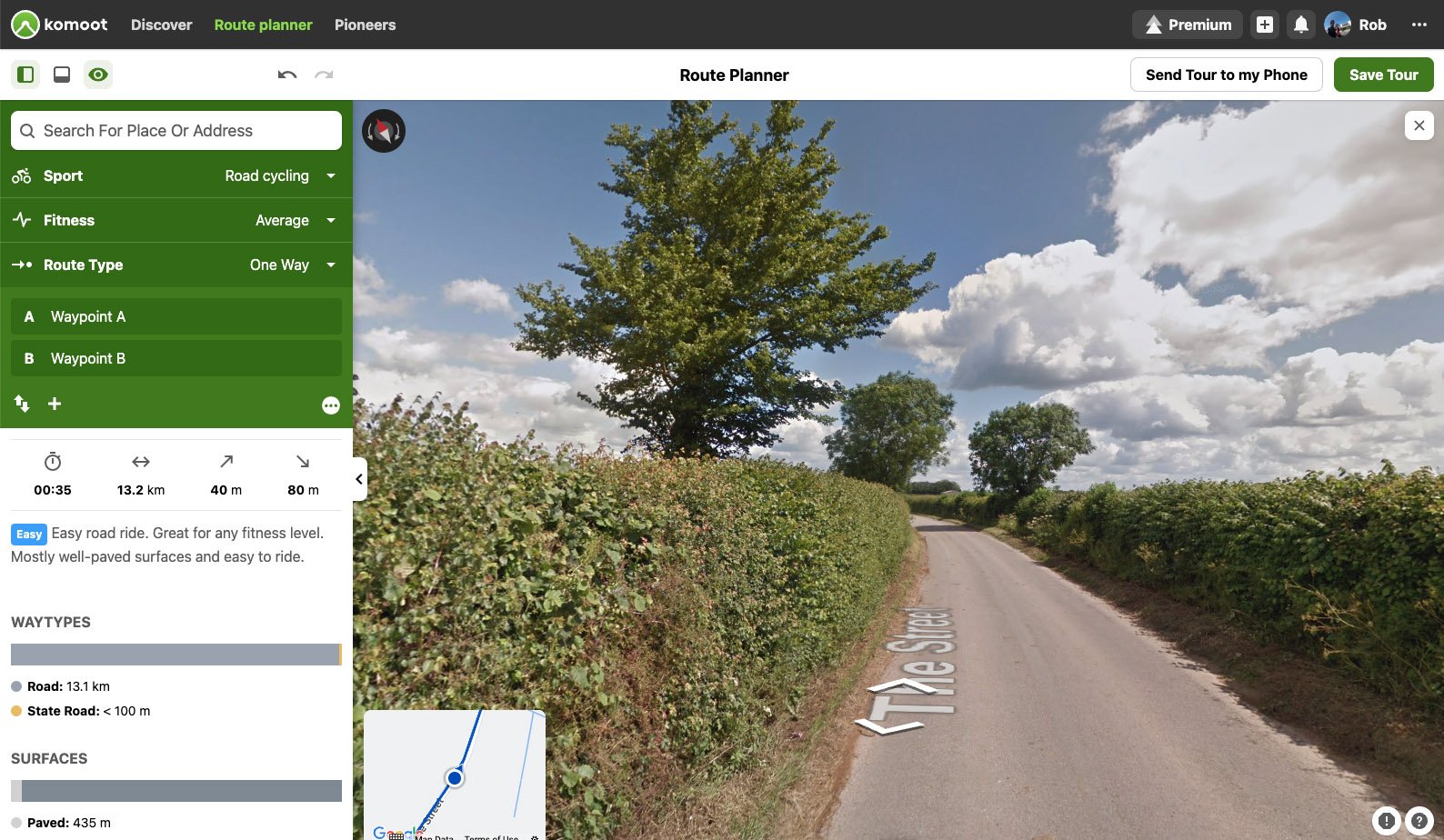 komoot route planner