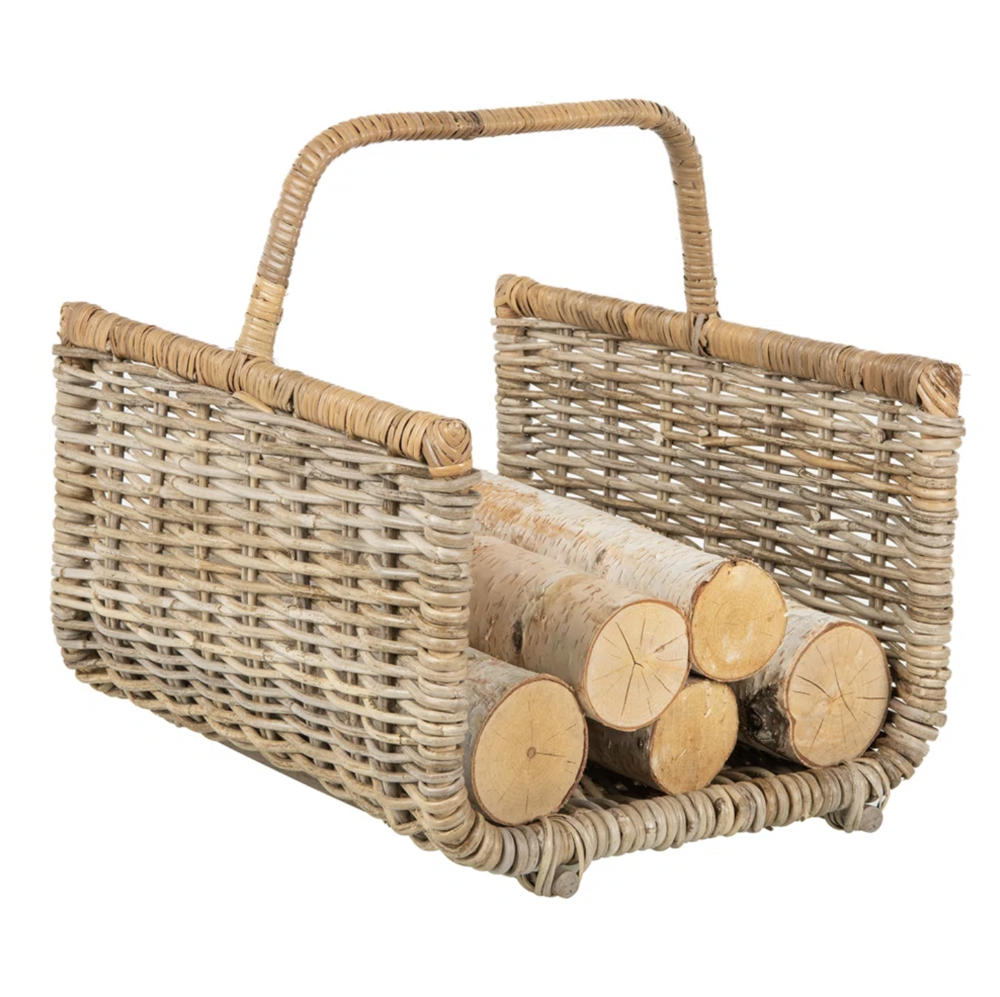 A woven log basket