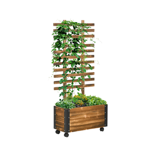 Wood panelled raised planter