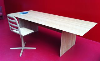 Light wooden desk and chair