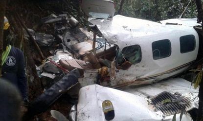 Wreckage from the Colombian plane crash.