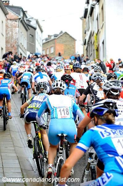 Up the steep climb at the start.