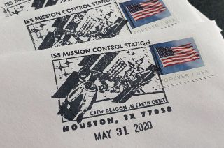 The new SpaceX Crew Dragon pictorial postmark offered through the Nassau Bay Post Office in Houston, Texas celebrates the first and future crewed dockings by the U.S. commercial spacecraft at the International Space Station.