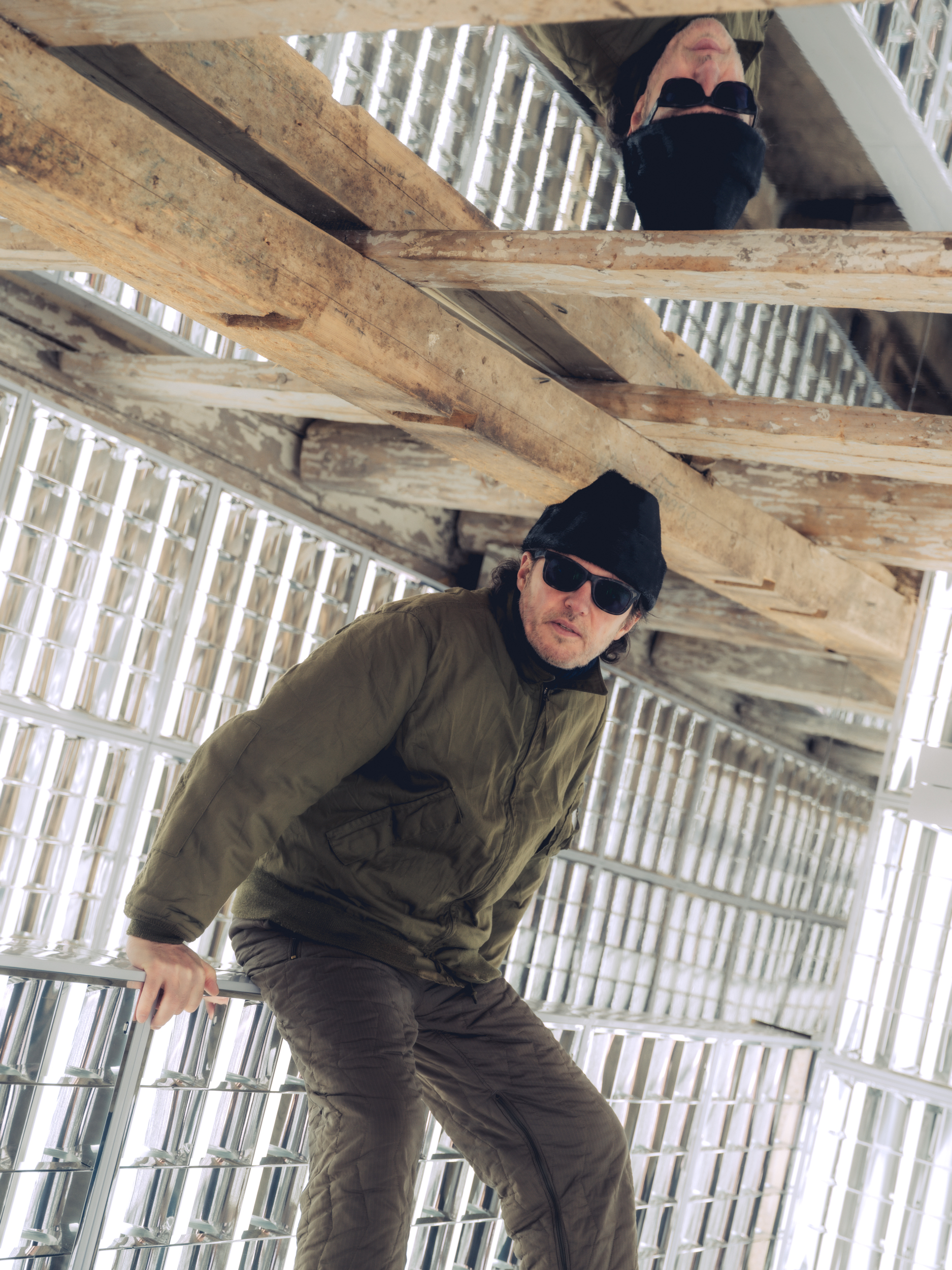 light panels installed inside a Swiss barn by Alexandre de Betak