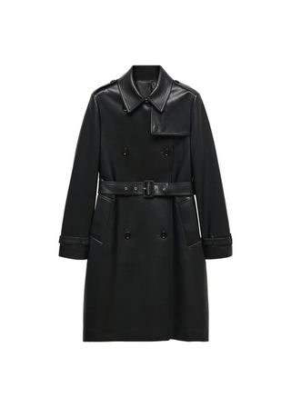 Leather-Effect Trench Coat - Women