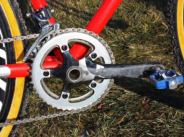 Timmerman's SRAM Force crankarms show the signs of a tough season.