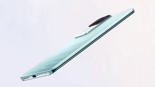 Angled view of the V30 Pro, showing how slim it is