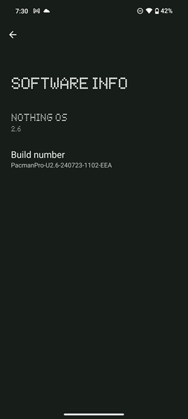 The updated build number for the Nothing Phone 2a Plus.