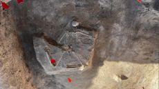 Aerial view of the skeleton found this year at Ayanis Castle.