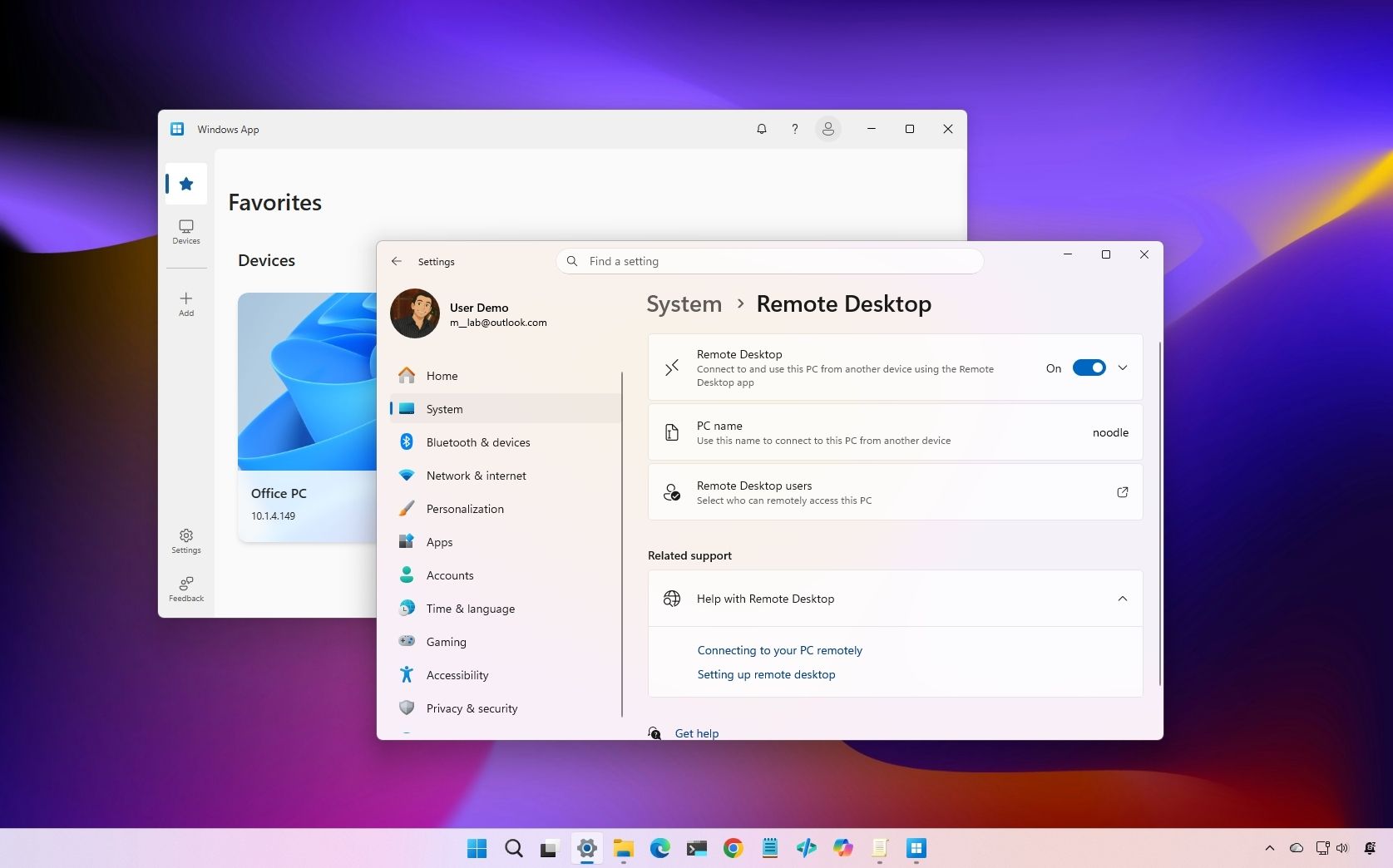 Configure Windows 11 Pro for hybrid teams: remote desktop, dynamic lock, and policies