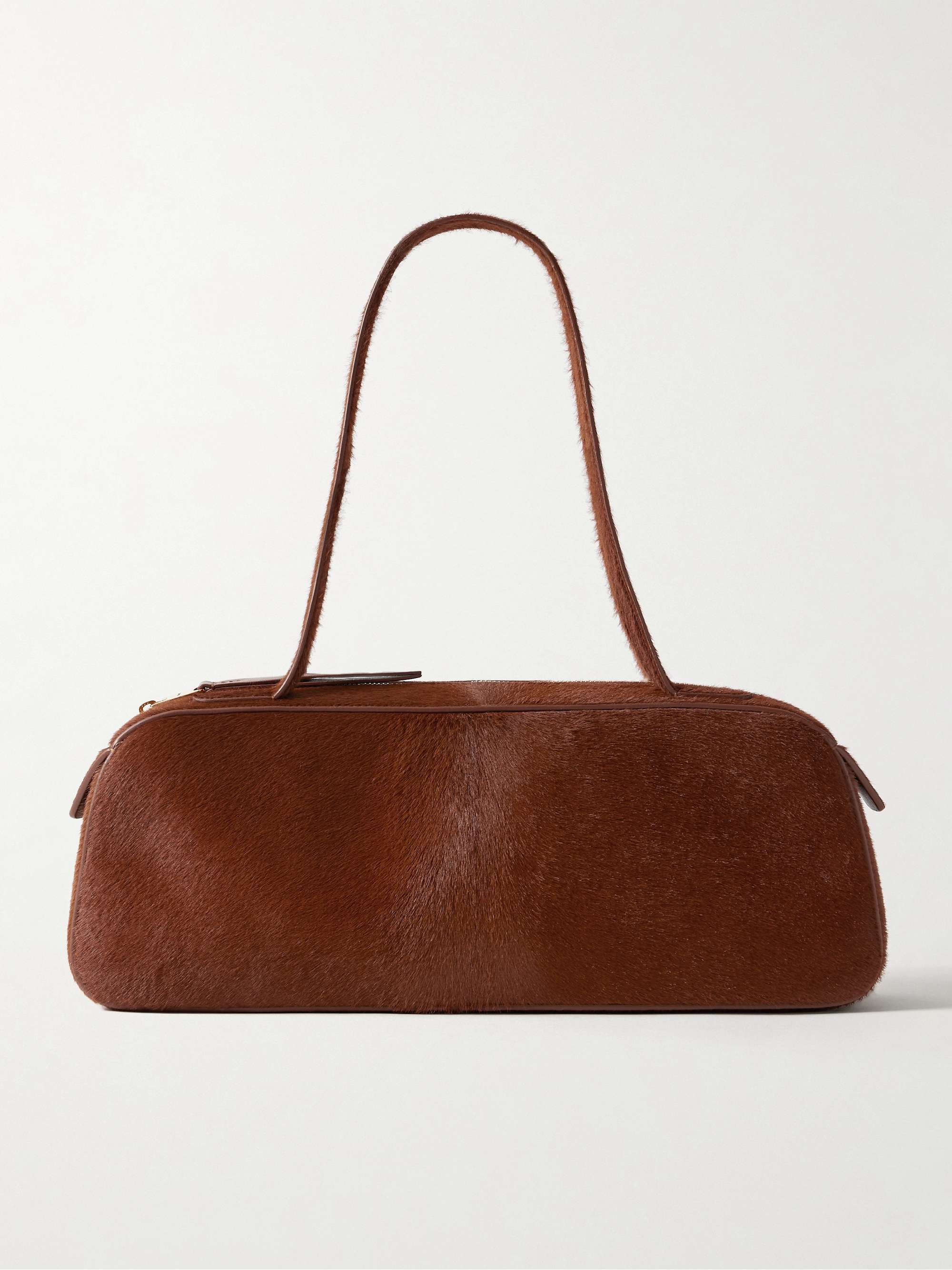 Simona Leather-Trimmed Calf Hair Shoulder Bag