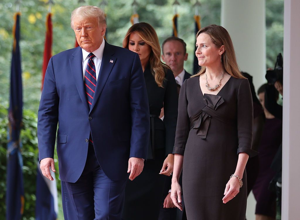 President Trump and Amy Coney Barrett.