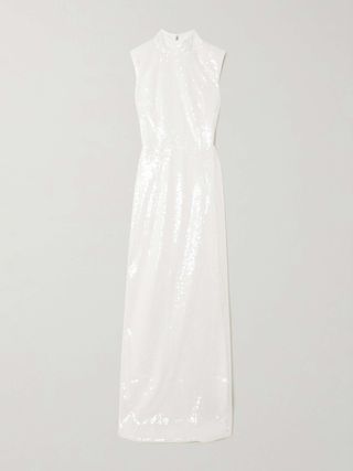 Sequined Recycled-Satin Maxi Dress