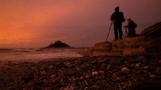 Photo of St Michael&rsquo;s Mount in Cornwall, England, at dawn, promoting the new Photography Workshops Britain book by William Gray
