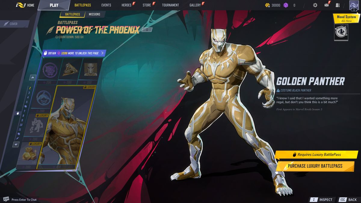 Marvel Rivals Season 3 battle pass: Page 2 of The Abyss Awaken battle pass.
