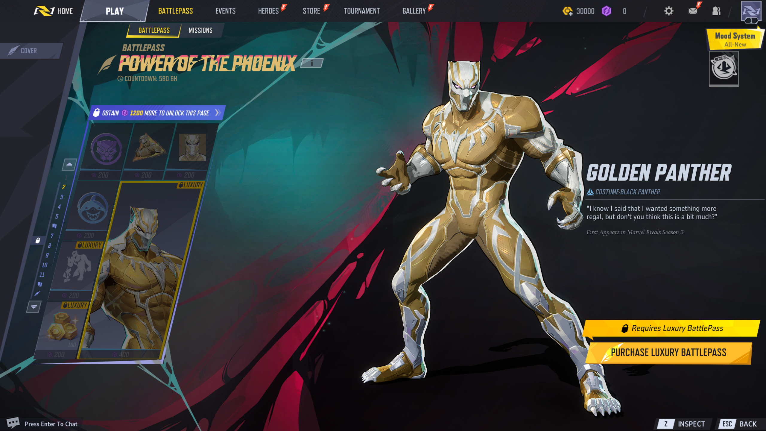 Marvel Rivals Season 3 battle pass: Page 2 of The Abyss Awaken battle pass.