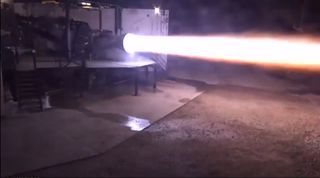 SpaceX conducts its first Raptor rocket engine test at the company's McGregor, Texas proving ground in this video released by CEO Elon Musk on Feb. 3, 2019.