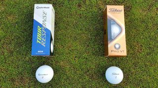 taylormade tour response and titleist pro v1 ball and packaging