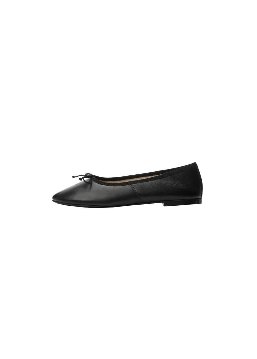 Bow Leather Ballerina - Women 