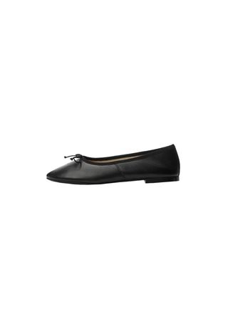 Bow Leather Ballerina - Women