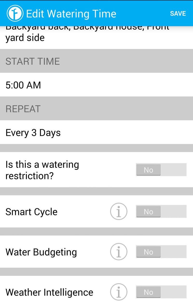 Rachio Iro app