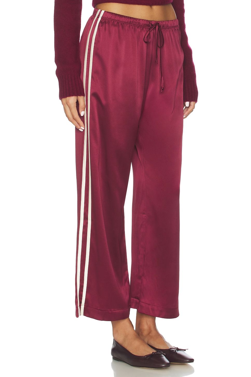 The Silk Stripe Crop Pant