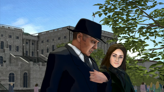 An animated Red and Liz talking on The Blacklist