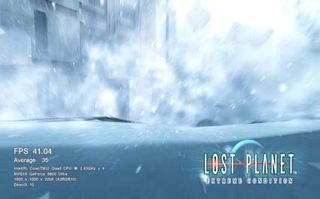 The snow and outdoor environments in Lost Planet are displayed in exquisite detail, even at default settings and no SLI.