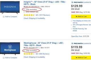 720p TVs