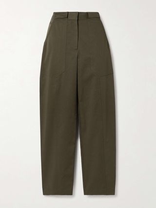 Organic Cotton-Blend Twill Straight-Leg Pants