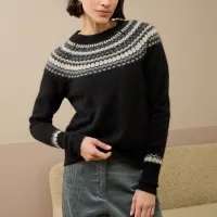 Brora  Alpaca Fair Isle Yoke Jumper
