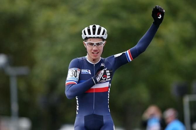 Lucas Dubau (France) wins the junior men's event at the first 'cross World Cup of the 2013-2014 season in Valkenburg