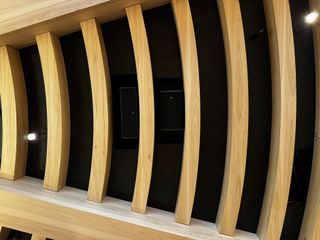 A number of the L-Acoustics SB10i subs and coaxial X8 enclosures are discreetly hidden in the ceiling