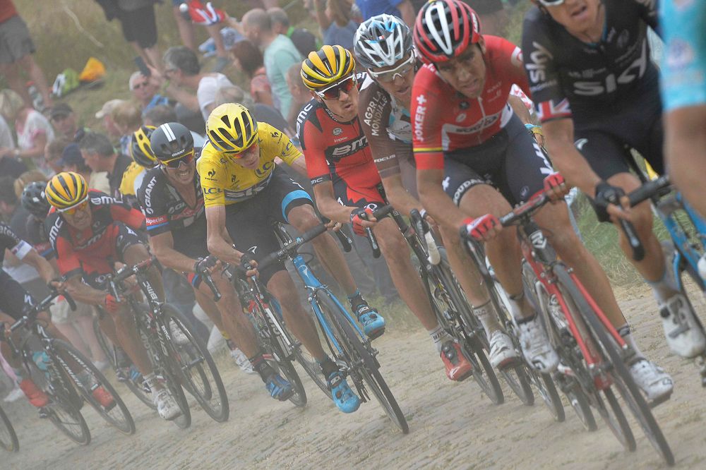 Chris Froome follows Tejay van Garderen