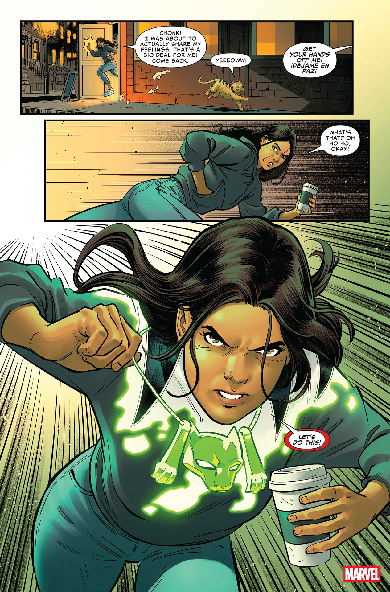 Ava Ayala springing into action as she transforms into White Tiger
