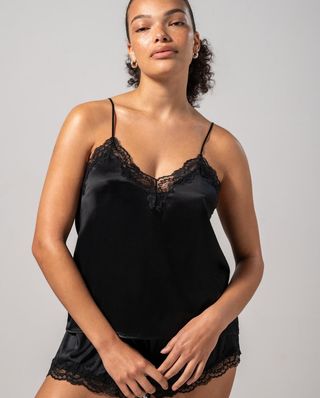 Silk Lace Camisole Black