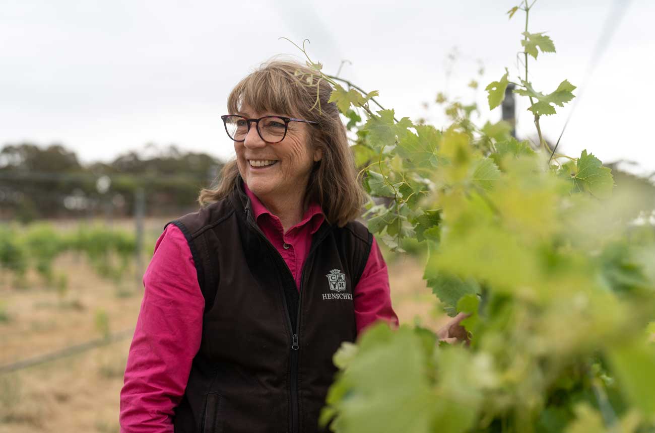 A woman in a vineyard