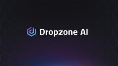 Dropzone AI logo and branding pictured against a dark blue background.