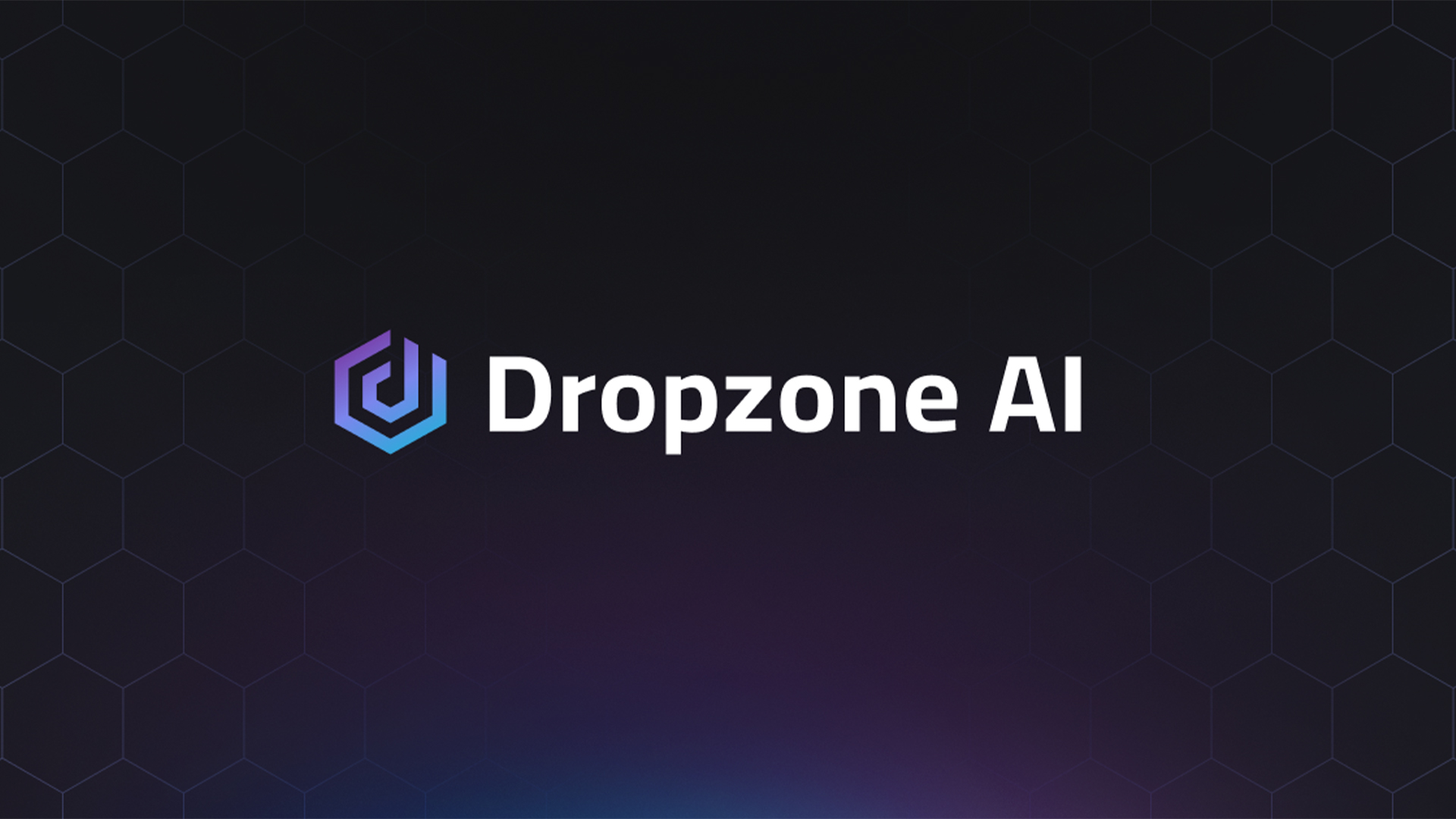 Dropzone AI logo and branding pictured against a dark blue background.