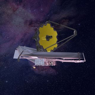 Artist's conception of NASA's James Webb Space Telescope with its massive sunshield fully unfurled.