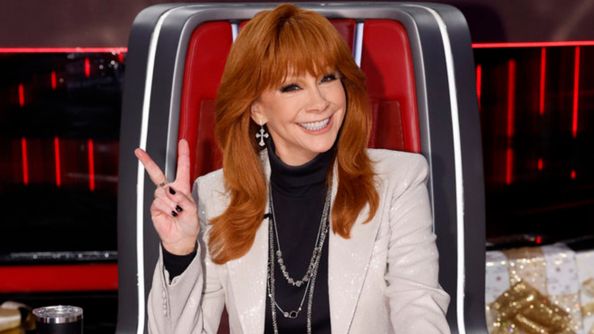 Reba McEntire is shown on The Voice.