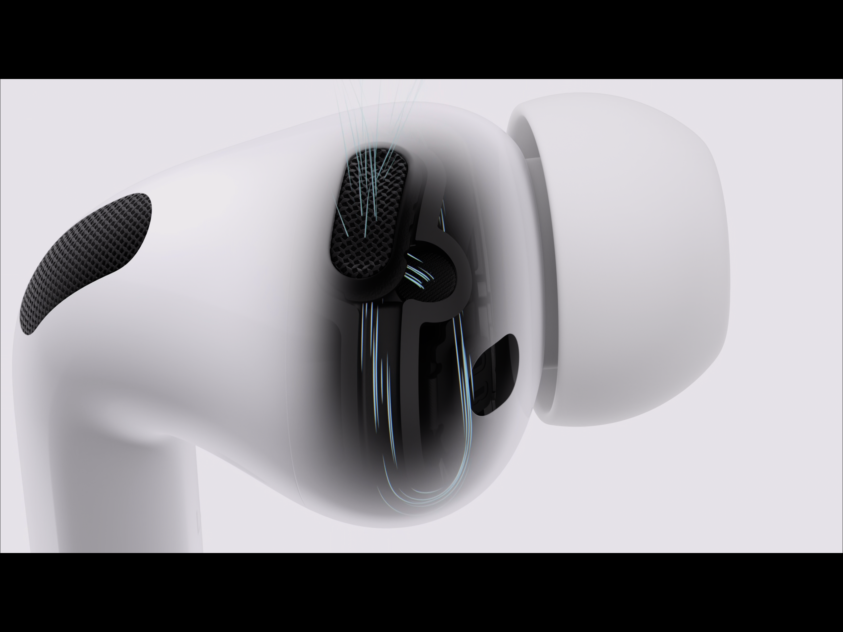 Promotional material for the AirPods Pro 3 from the Apple keynote