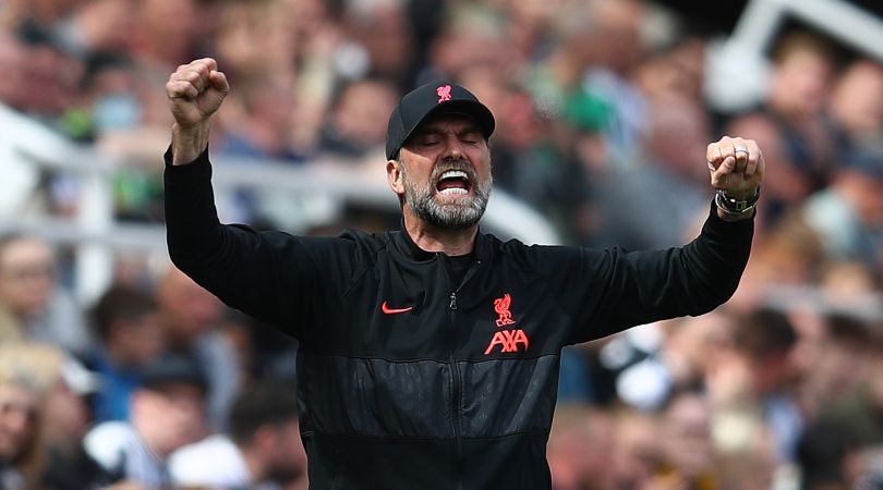 Jurgen Klopp celebrates Liverpool&#039;s win at Newcastle on Saturday.