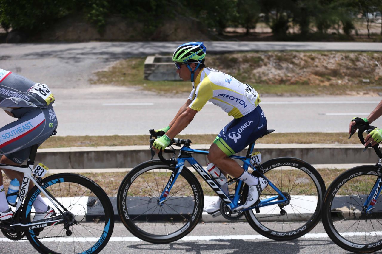 Race leader Caleb Ewan