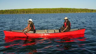 Monique and Ladi in a canoe in Race Across the World S3