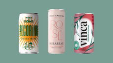 A variety of canned wines featuring a white, red and rose flavour
