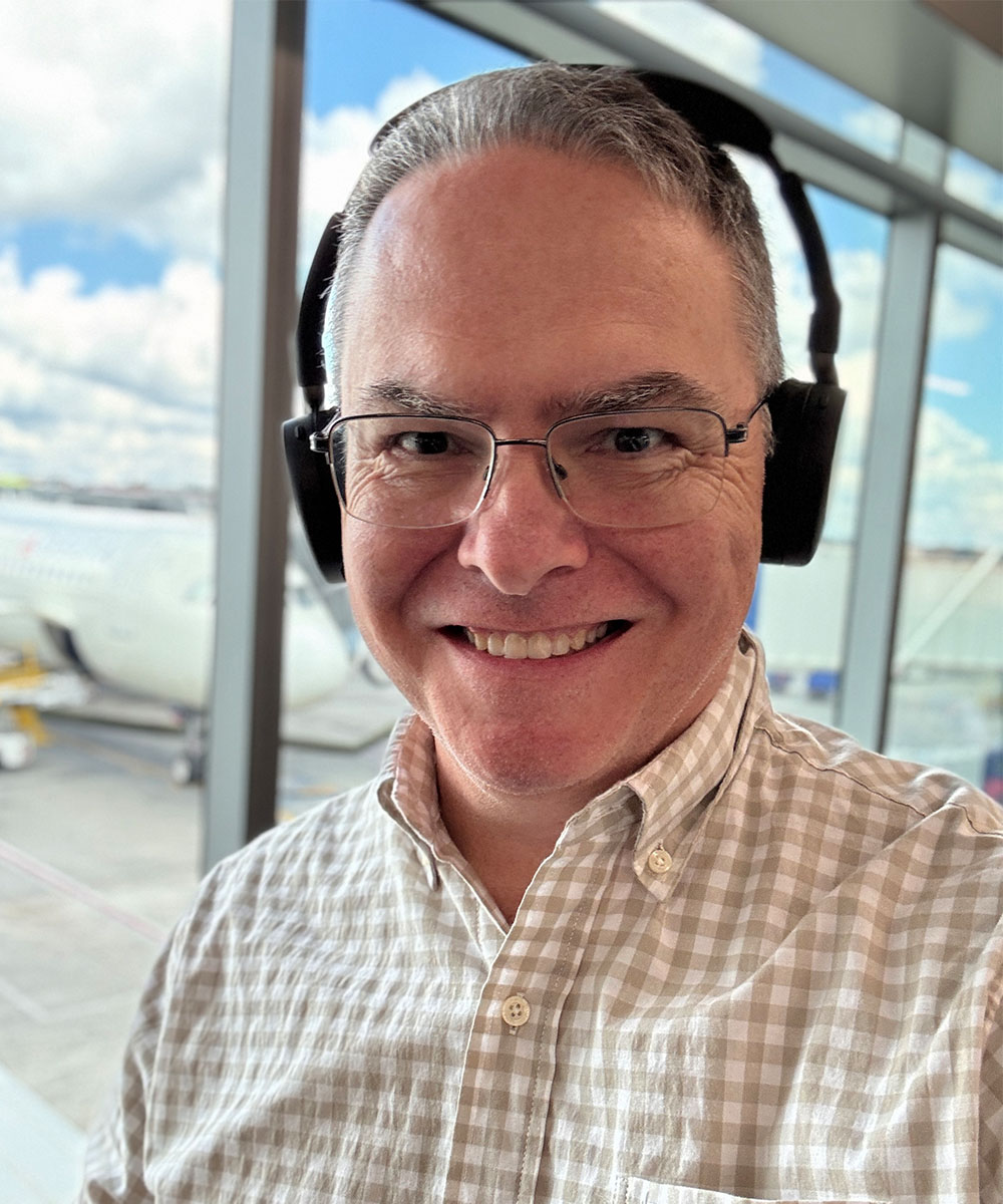 Mark J. Pescatore wearing Jabra Evolve3 65 Flex