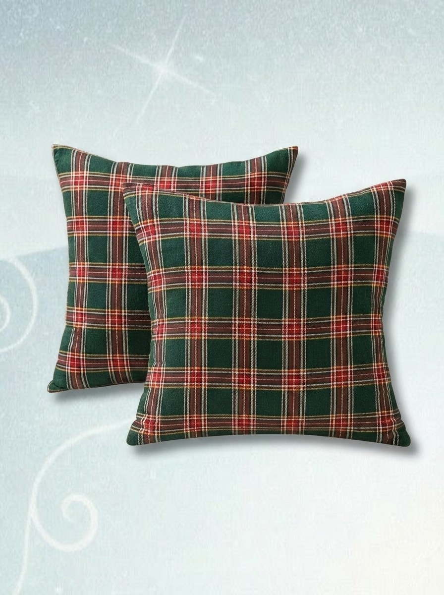 Christmas Plaid Decorative Pillow Covers