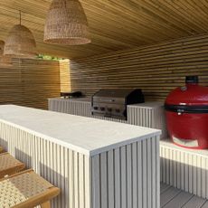 Microcement outdoor kitchen worktop