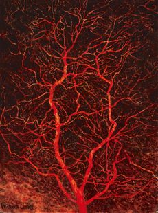 'Sonorous Tree' by Victoria Crowe (b. 1945) 12in by 9in, private collection.